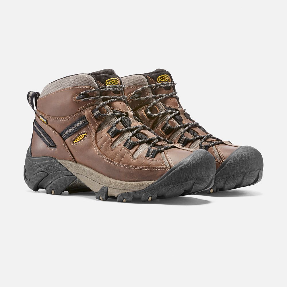 Botas de Seguridad Keen Mexico Marrom/Negros - Hombre Targhee Ii Waterproof Mid - YC9861304